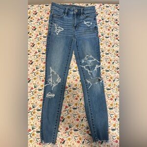 American Eagle Outfitters Distressed Mid-Blue Skinny Jeans